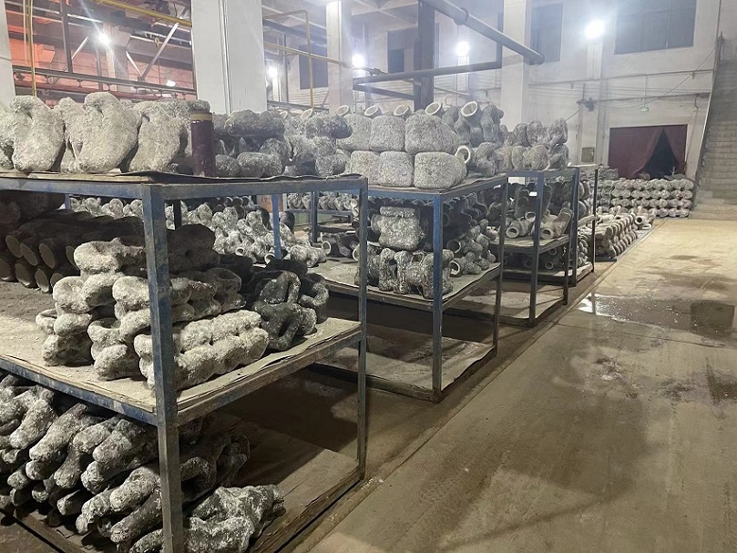 air drying the shell molds